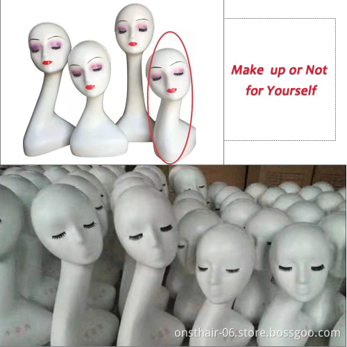 Female Wig Mannequin Head With Hair For Teenage Plastic Mannequin Practice Hairdressing Training Head Dummy Head For Cosmetology